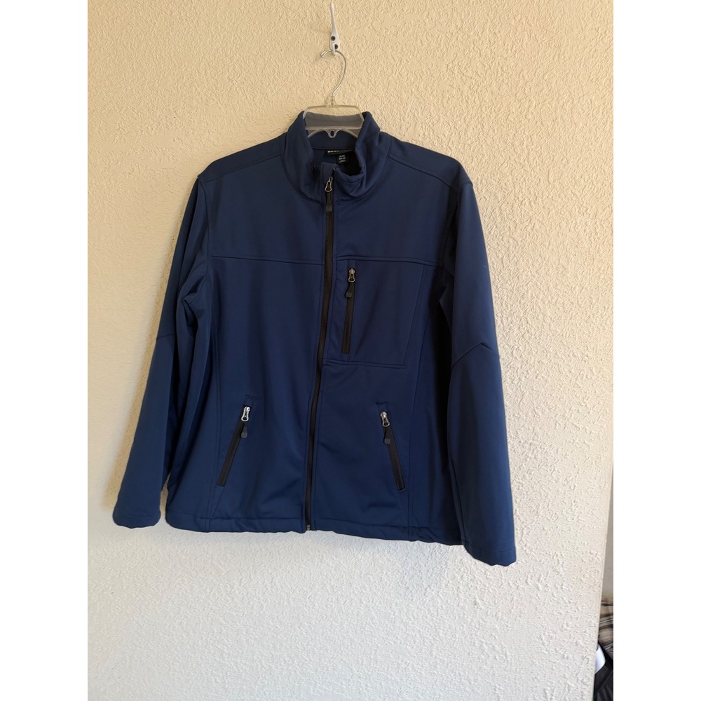 Swiss Tech Mens Blue Softshell‎ Jacket XL 46-48 Full Zip Outdoor Activewear